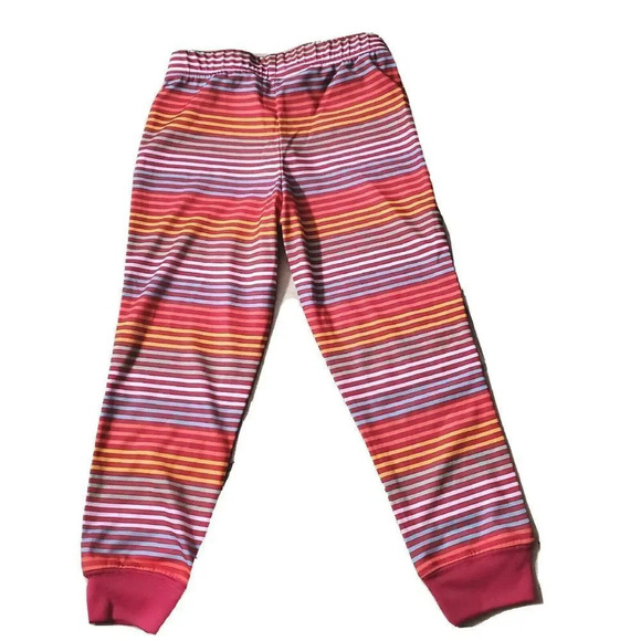 Cat & Jack Pajama Pant Girls Toddler XS 4 5 Red Striped Cuffed Elastic Waist New - Picture 2 of 2